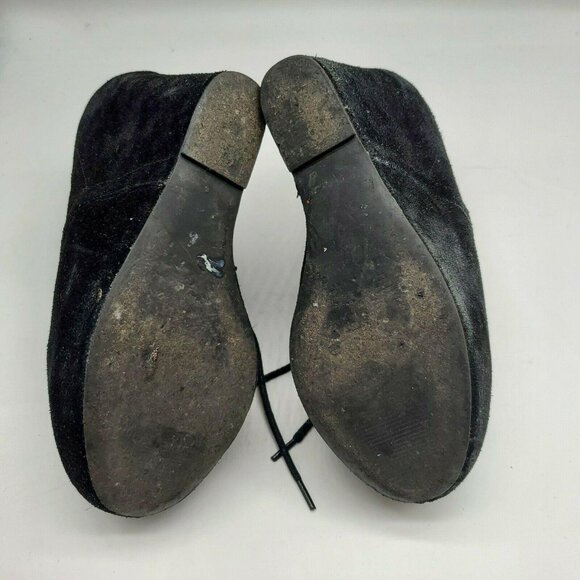 Steve Madden Annnie Womens Suede Wedge Heel Leather Black Ankle Boots Size 9‎ - Picture 7 of 9